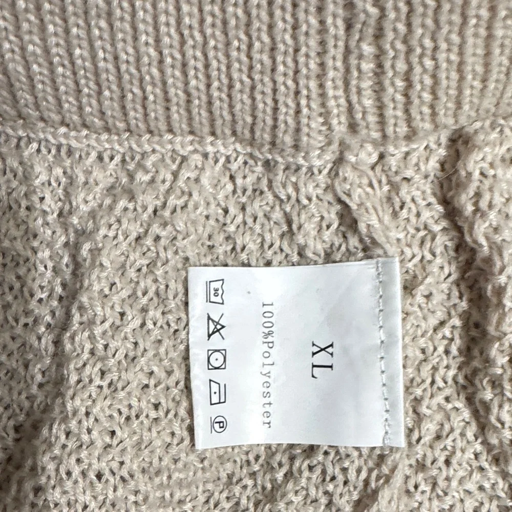 Cozy Cream Knit Sweater and wide leg pants set - Picture 5 of 6
